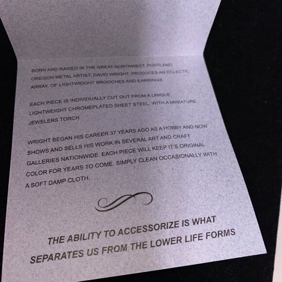 Ruby Red Heart Brooch 2 Inches Chrome-Plated Sheet Steel Hand-Cut David A Wright - Picture 2 of 2